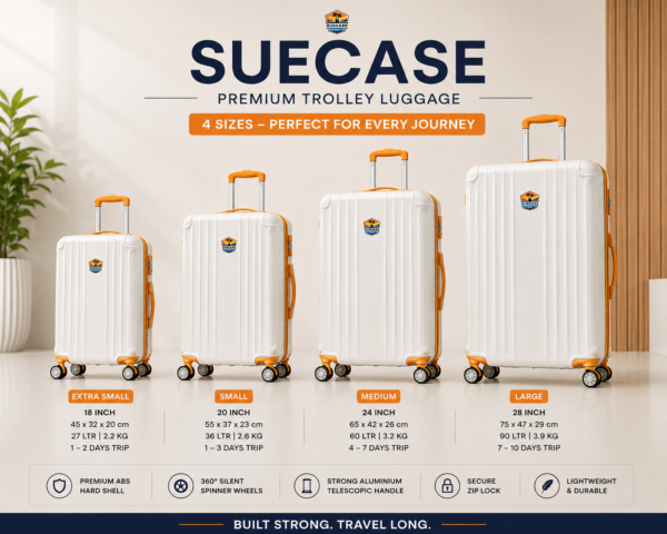SUECASE Arctic Blaze – Premium Hard Shell Trolley Luggage Collection-set of 4