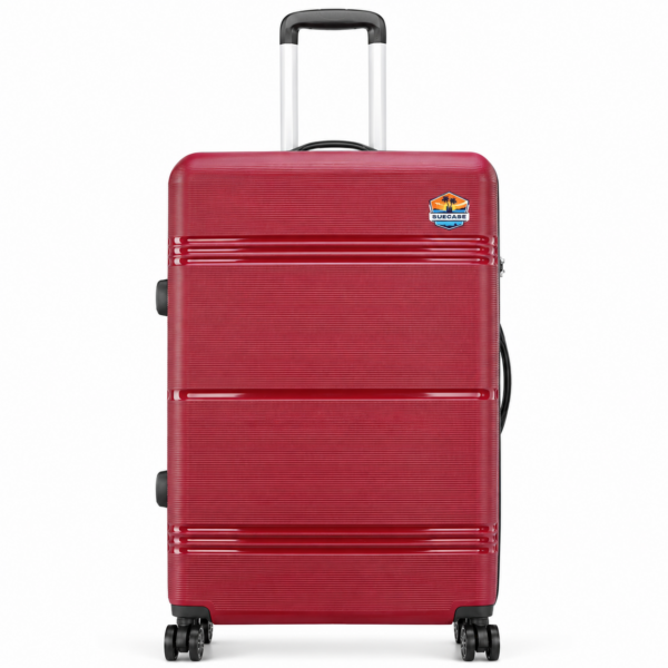 SUECASE Cabin Trolley Bag 55 cm Burgundy Red Lightweight Hard Shell Suitcase