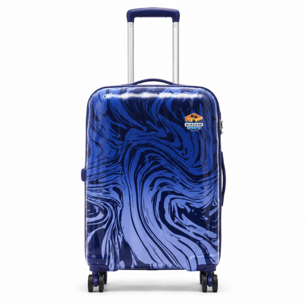 SUECASE Ocean Blue Marble Cabin Trolley Bag Hard Shell Luggage 360° Spinner Wheels Lightweight Travel Suitcase
