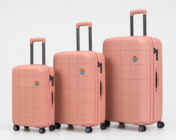 SUECASE Premium Hard Shell Luggage Set of 3 20, 24 & 28 Trolley Bags Lightweight Polycarbonate Suitcase Set 360° Spinner Wheels TSA Lock Scratch Resistant Blush Pink